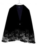 Fongt Women's Suit Collar Button Pocket Fashion Floral Print A Buckle Small Suit