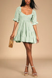 Gingham Babydoll Dress 703-0-Outfit