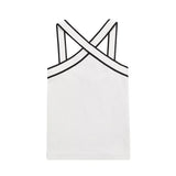 Fongt Repair Summer New Women's Cross-Sling Vest Bump Color Top