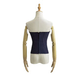 Fongt Sexy Babes Fish Bone Brake Stripe Girded Waisted Top Cloth Plus Chest Pad