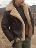 Fongt New Fur Integrated Men's Coat With Thick Hair Imitation Leather Jacket Burst