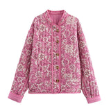 Fongt Women's New Printed Cotton Coat Thin Cotton Coat 7037