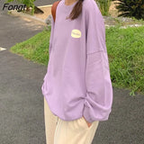 Autumn New Style Korean Loose Long-sleeved Letter Printed O-neck Sweatshirt Women Leisure Oatmeal Hoodies Young