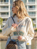 Graphic Sweatshirts for Women Fashion Letter Printed Pullovers Tops 2023 Spring Autumn Female Loose Sweatshirt