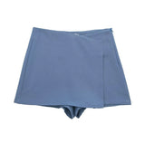 Solid High Waist Skort-Outfit