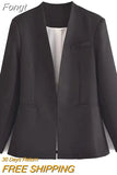 Hidden Button Blazer Pants Set Suits Women High Street Ladies Office Pants Matching Set Spring Autumn Blazer Coat
