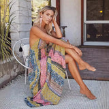 Fongt Summer Wishv Collared Sling Print Large Swing Dress Women's Dress