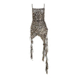 Fongt Summer Women's Sexy Slim Street Fashion Halback Print Dress-Outfit