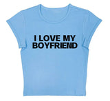 LOVE MY BOYFRIEND Summer Fashion Girls Pink Y2k Crop Top Harajuku Short Sleeve Women T-Shirt Baby Tee Streetwear EMO Girl Punk-Outfit