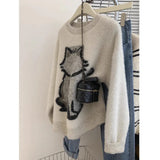 Fongt Sweater Cardigan Jacket Women's Autumn And Winter 2025 New Gentle Wind Niche Long Top Knitwear Jersey