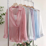 Fongt Fairy Chiffon Sunscreen Women's Summer 2025 New Long Sleeve White Shirt Coat Solid Thin Cardigan T-Shirt