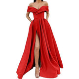 Fongt 2025 New Party Evening Dress Word Shoulder-Singing Noodles Long Overseas Warehouse