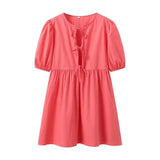 Fongt New Women's Wear T-Shirt Style In The Long-Term Solid Shirt Dress Retro