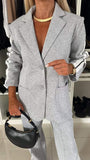 Fongt Casual Black And White Striped Suit Suit Women's Clothing