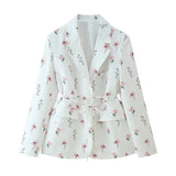 Fongt Women's Dress 2025 Explosion Fashion Two-Color Printed Collar With Blazer
