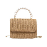 Straw Pearl Cross Body Bag-Outfit