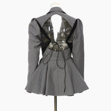 Fongt New Back Lotus Loaf Under The Suit To Collect Waist Thin Coat Suit Top Female 1581
