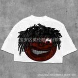 Fongt T-Shirt Five-Sleeved Loose Hip-Hop Top Tide Brand Series