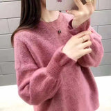 Fongt Sleeve Sweater Female Cocoon New Style Korean Version Foreign Style Versatile Languid Lazy Wind Wears Knit Bottom Unlined Upper Garment Versatile-Outfit