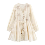 Fongt New Flower Embroidery Mini Dress 8741037712