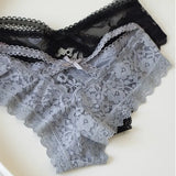 Fongt Lace Thong Women Cotton T-Shirt Cut-Out Low-Waisted Bow Cross Peach Ass