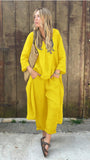 Fongt Explosion. Women's Casual Cotton Set Long-Sleeved Round Collar Trousers Casual Set