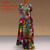 Printed Maxi Dress 2022 Casual Women's Summer Sundress VONDA Bohemian Female Printed Robe Short Sleeve