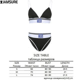 Letter Embroidery Black Basic Bra And Brief Sets Sexy Women Intimates Underwear Summer Camis Lingerie Low Waisted