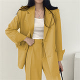 Fongt And Autumn New Blazer Female British Wind Casual Versatile Blue Small Medium Long Suit Female-Outfit