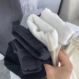 Fongt Of The Super Advanced Rice White Straight Leg Jeans Female High Waist Small Nine Points Cigarette Pipe Pants And Velvet And Thick-Outfit