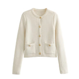 Fongt Spring Button Knitted Cardigan Coat Small Scented Women's Sweater 6427034