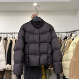 Fongt Autumn And Winter Women's Fashion Small Fragrant Knitting Splicing Short Thicket Warm Leisure Temperament Cotton Jacket
