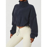Fongt Loose Rope Zippered Sweater Fashion Hot Girl Dress Thick Sports Coat Peumen Autumn Winter
