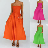 Fongt Spot 2023 Spring New Women's Fashion Temperament High Waist Sling Cotton Hemp Dress-Outfit