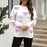 Fongt And Winter New Sweater Women's Loose Love Embroidered Color Collar Knitted Shirt