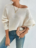 Fongt Fashion Sexy Hollow Knitted Sweater Collared Bat Shirt Woman