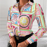 Office Shirt Elegant Turn-down Collar