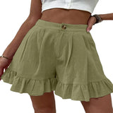 Fongt Women's Summer Wearing Casual Broad Legs Loose Shorts 2025 Summer New Women's High Waist Shorts