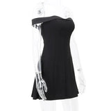 Off-Shoulder A-Line Mini Dress-Outfit