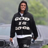 Fongt New God Is Good Embroidered Velvet Towel Embroidery Coat