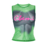 Women's Sleeveless Summer T-Shirt 2024 Summer New T-Samped Letter Printed Sleeveless Small