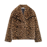Fongt Autumn New Women's Temperament Collar Artificial Leather Effect Short Coat 4360240