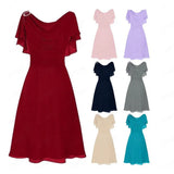 New Chiffon Dress Women's Sexy Shoulder Wedding Dress-Outfit