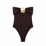 Fongt New Metal Collar Repair Body One-Suit Swimsuit 0167216