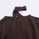 Fongt Women's Clothing 2025 Summer New Loose Casual Temperament Simple Rivet Scarf Shirt Top