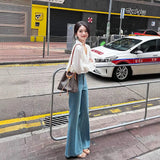 Fongt Wash Light Blue High Waist Slim Slim Skinny Micro-Horn Jeans Women Spring And Autumn New Small Horses Hoes Long Pants