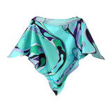 Fongt New Holiday Shawl Blouse Print Bra High-Waisted Half-Skirt Set
