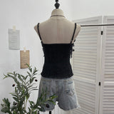 Fongt Shooting Cowboy Draw Rope Tie With Chest Vest Hair Side To Make Old Short Body Sleeveless Top Woman 2726