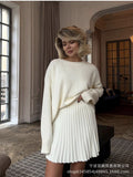 Fongt And Winter Explosion Of Women's Knitted Shirt Round-Neck Solid Color Loose Sweater