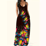Fongt New Summer Cool Sling Dress Print Temperament Street Large-Size Dress Woman